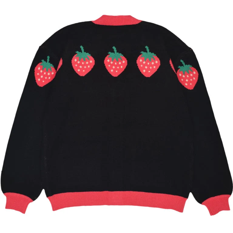 Black Strawberry Cardigan - FASHION