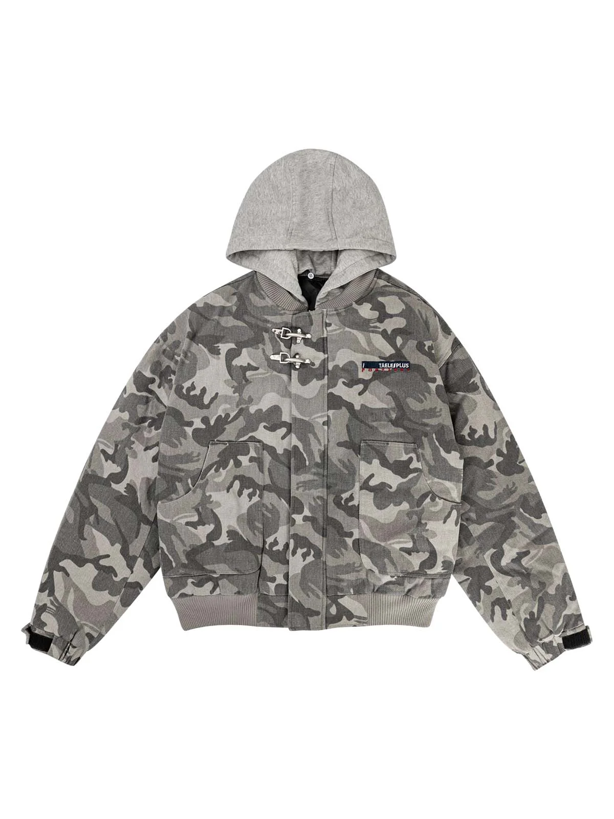Camouflage Hooded Bomber Jacket - FASHION