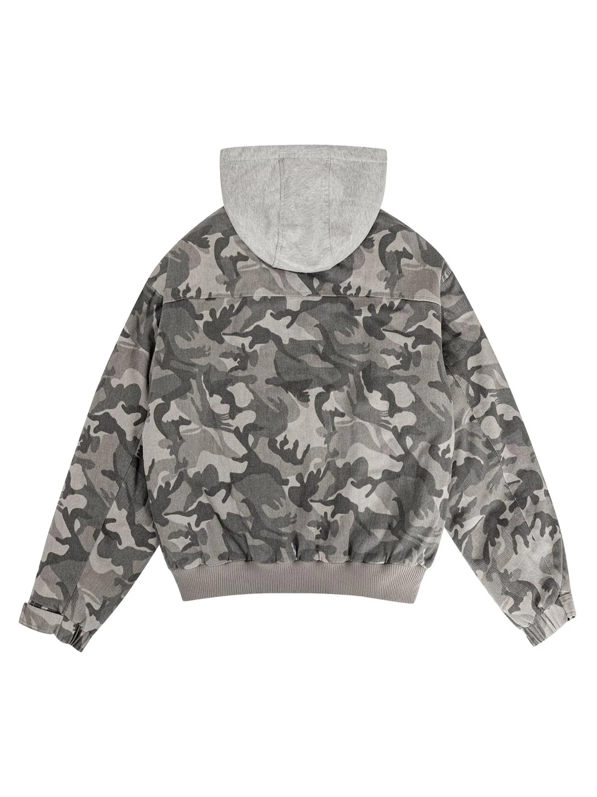 Camouflage Hooded Bomber Jacket - FASHION
