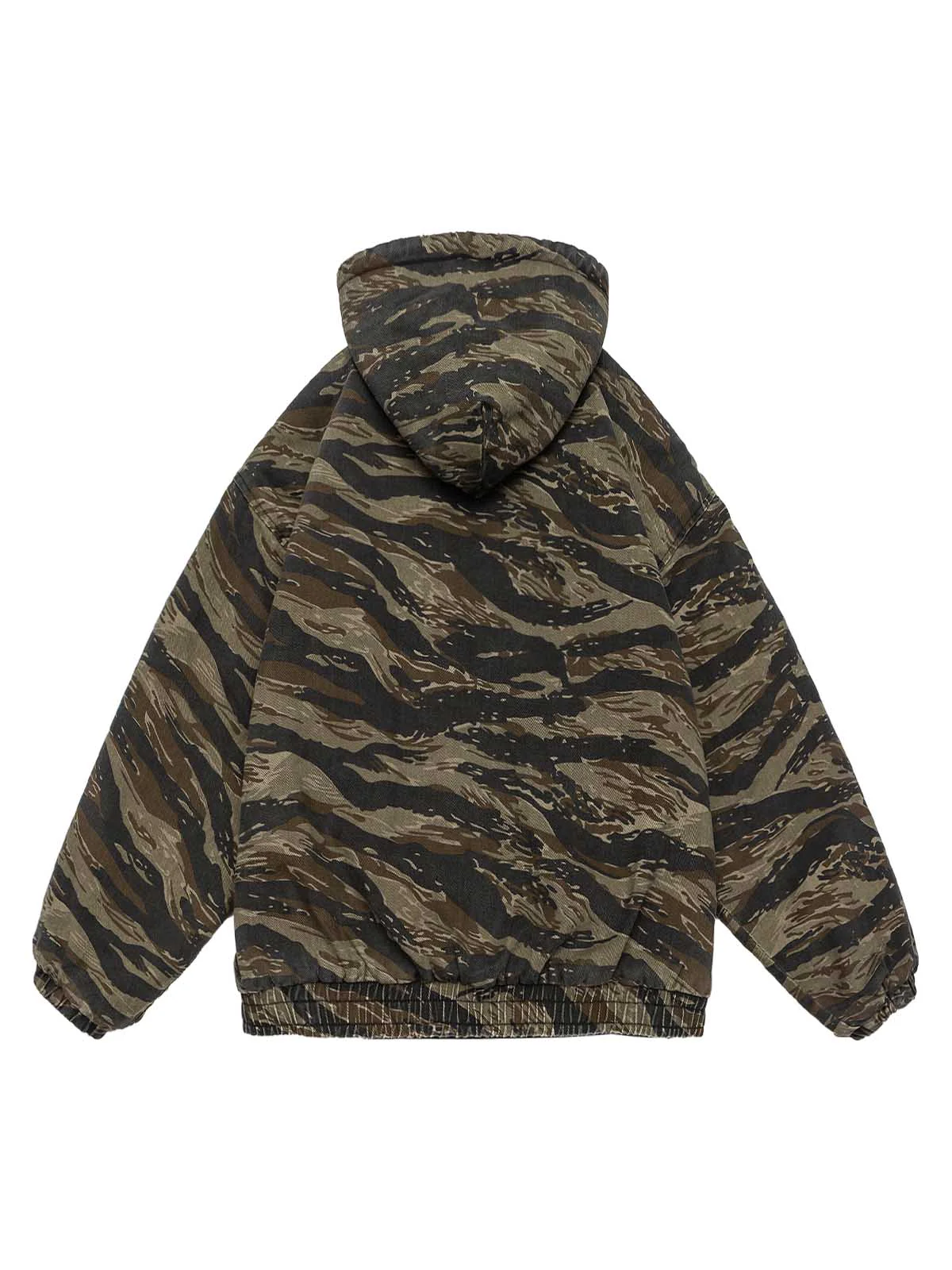 Camouflage Fleece Hooded Jacket - FASHION