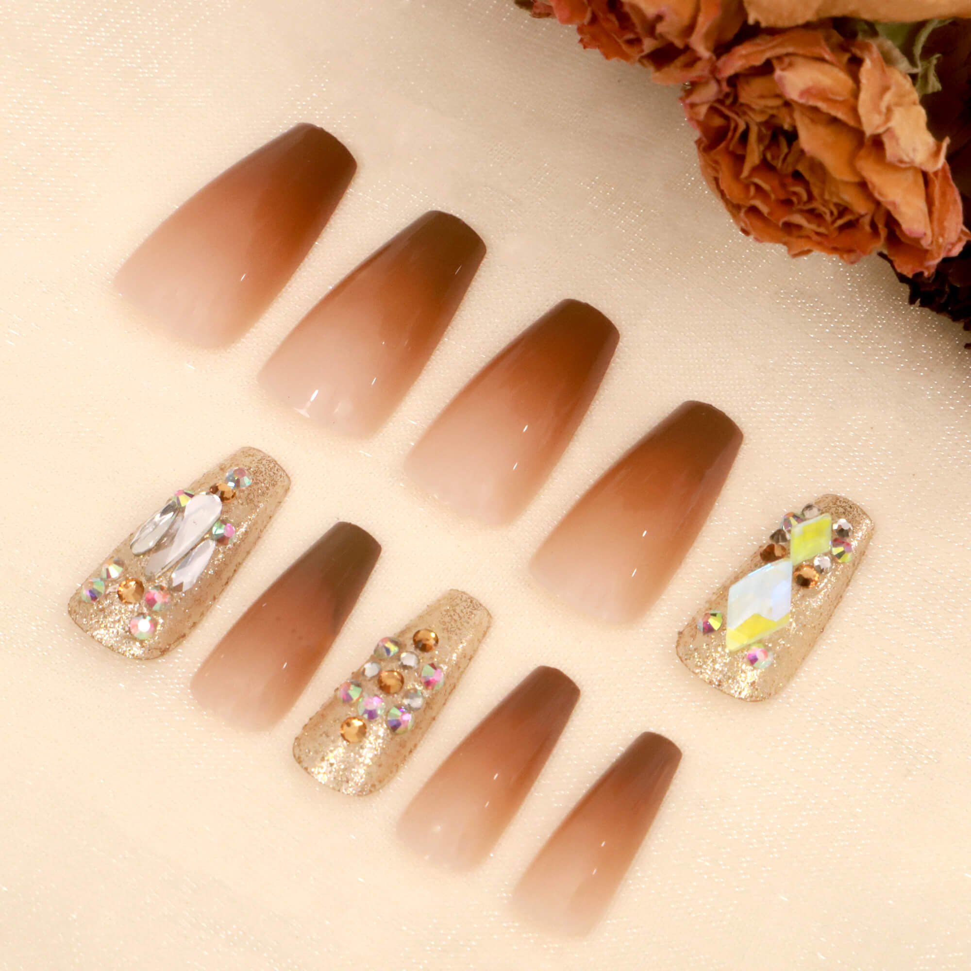 Nail Tips - Gold Scrap - FASHION