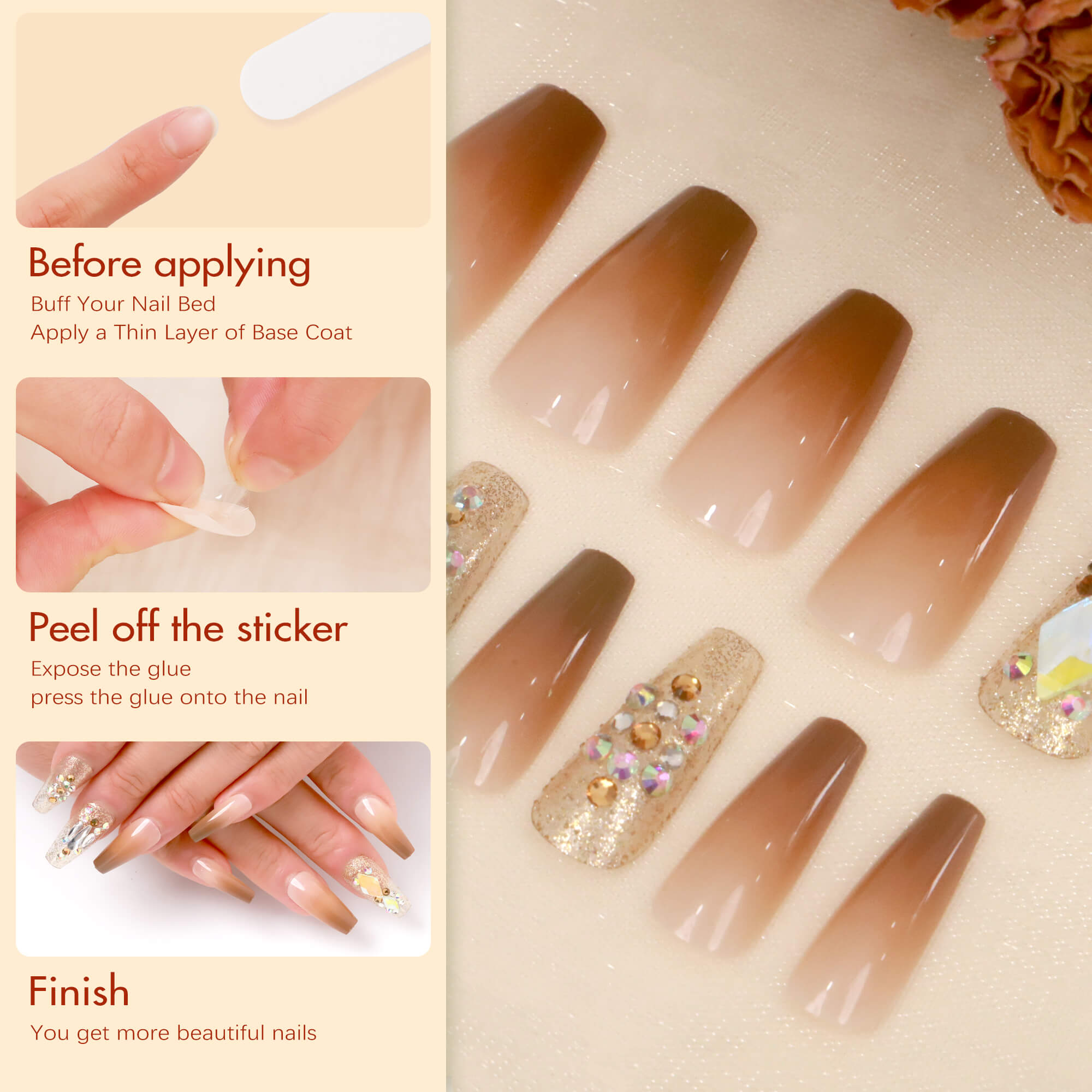 Nail Tips - Gold Scrap - FASHION