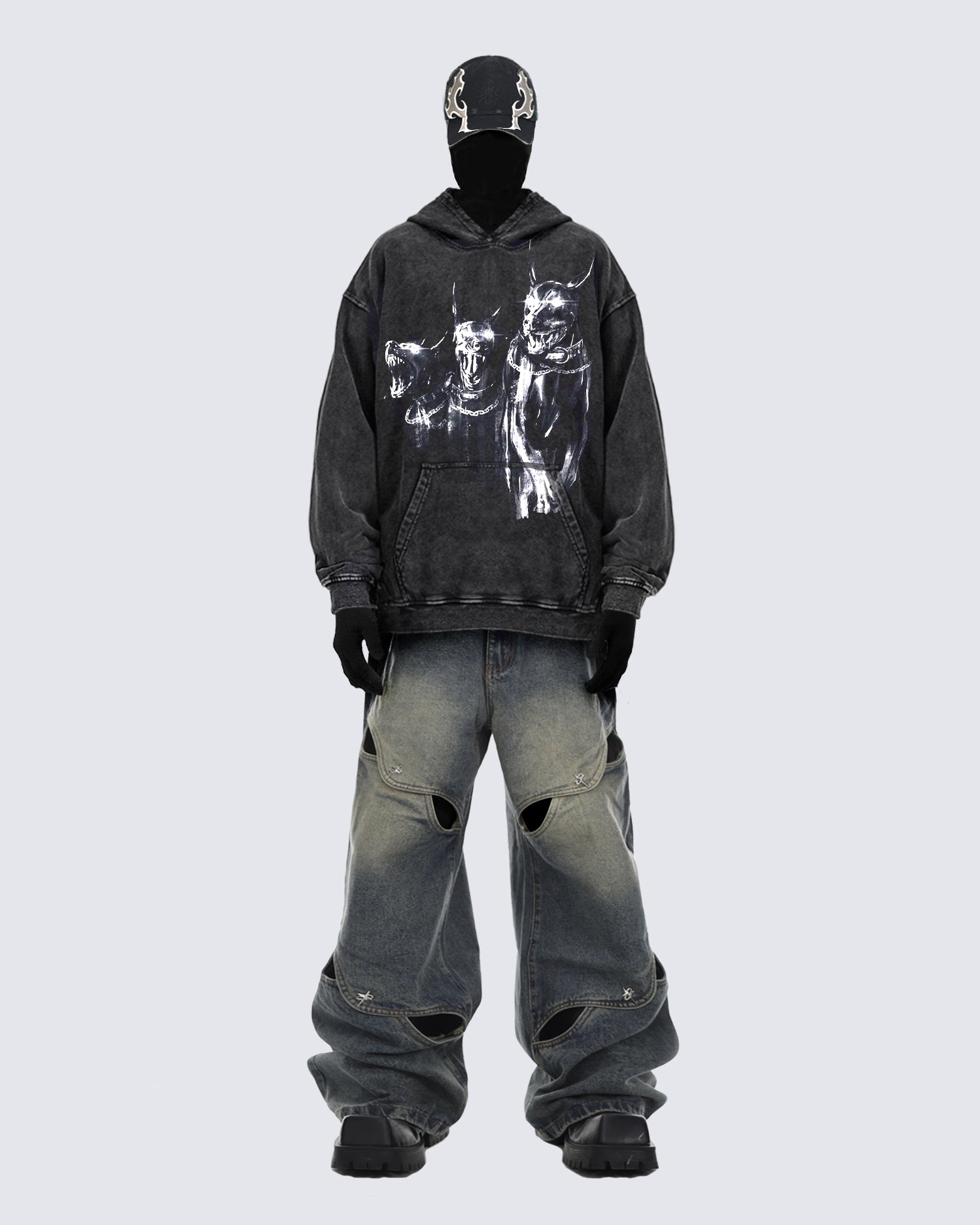 Futuristic Cut-Out Jeans - FASHION